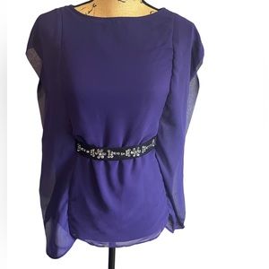 Simply Vera by Vera Wang Evening Top with Embellished Belt